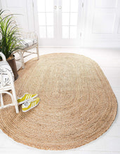 Load image into Gallery viewer, Braided Oval Jute Collection Classic Hand Woven Area Rug