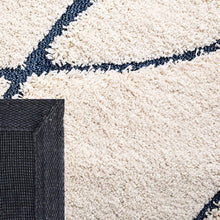 Load image into Gallery viewer, Blue & Ivory Plain Shaggy Bedside runner Rug