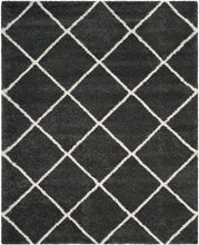 Load image into Gallery viewer, Gray & Ivory Plain Shaggy Bedside runner Rug