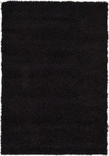 Load image into Gallery viewer, Black Plain Shaggy Bedside runner Rug