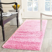 Load image into Gallery viewer, Baby Pink Plain Soft Shaggy Bedside runner