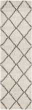 Load image into Gallery viewer, Grey & Ivory Plain Soft Shaggy Bedside runner