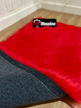 Load image into Gallery viewer, Red Faux Fur Rug, Luxury Fluffy Rugs