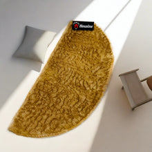Load image into Gallery viewer, D Shape Bedside Faux Fur Runner, Luxury Fluffy Runner - 60x150 Cm - Golden Small Fur