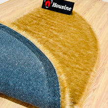 Load image into Gallery viewer, D Shape Bedside Faux Fur Runner, Luxury Fluffy Runner - 60x150 Cm - Golden Small Fur