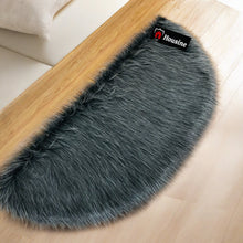 Load image into Gallery viewer, D Shape Bedside Faux Fur Runner, Luxury Fluffy Runner - 60x150 Cm - Grey