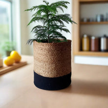 Load image into Gallery viewer, Black & Jute - Planter Pots/Storage Basket