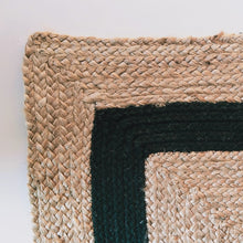 Load image into Gallery viewer, Braided Natural Jute & Black Cotton Bed-side Runner