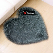Load image into Gallery viewer, Grey Heart Faux Fur Rug, Luxury Fluffy Area Rug - 80x80 cm