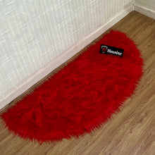 Load image into Gallery viewer, D Shape Bedside Faux Fur Runner, Luxury Fluffy Runner - 60x150 Cm - Red