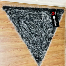 Load image into Gallery viewer, Grey Multi Triangle Faux Fur Rug, Luxury Fluffy Area Rug - 90x90 cm
