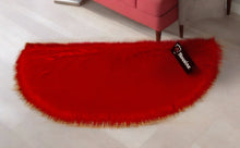 Load image into Gallery viewer, D Shape Bedside Faux Fur Runner, Luxury Fluffy Runner - 60x150 Cm - Red