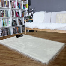 Load image into Gallery viewer, White Faux Fur Rug, Luxury Fluffy Rugs