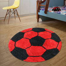 Load image into Gallery viewer, Red Football Modern Design - Premium Soft Latest Round Shaggy Rug