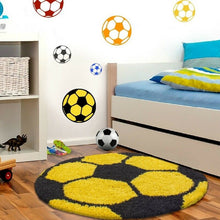 Load image into Gallery viewer, Yellow & Black Football - Premium Soft Latest Round Shaggy Rug