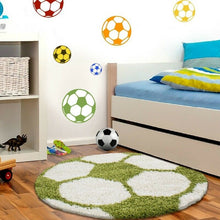 Load image into Gallery viewer, Green & Ivory Football - Premium Soft Latest Round Shaggy Rug