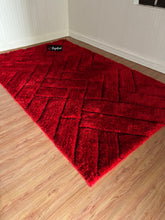 Load image into Gallery viewer, Red 3D Multi Premium Modern Shaggy Rug