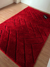 Load image into Gallery viewer, Red 3D Multi Premium Modern Shaggy Rug