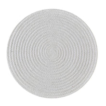 Load image into Gallery viewer, white Cotton Hand Braided Table Mats - 15” Diameter - 38cm