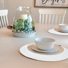 Load image into Gallery viewer, white Cotton Hand Braided Table Mats - 15” Diameter - 38cm