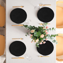 Load image into Gallery viewer, Black Cotton Hand Braided Table Mats - 15” Diameter - 38cm