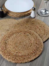 Load image into Gallery viewer, Natural Jute Hand Braided Table Mats - 15” Diameter - 38cm