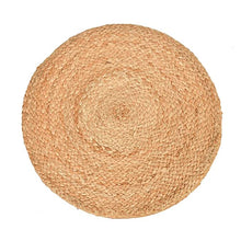 Load image into Gallery viewer, Black Cotton/Beige Jute Pouf/Ottoman