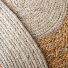 Load image into Gallery viewer, Jute With White Cotton Oval Collection Classic Hand Woven Area Rug
