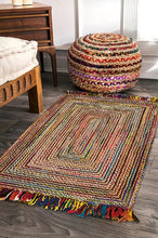 Load image into Gallery viewer, Braided Jute & Cotton Collection Classic Hand Woven Area Rug