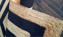 Load image into Gallery viewer, Braided Jute Collection Classic Hand Woven Black Twice Area Rug