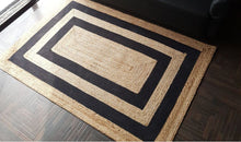 Load image into Gallery viewer, Braided Jute Collection Classic Hand Woven Black Twice Area Rug