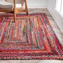 Load image into Gallery viewer, Braided Multi Cotton Collection Classic Hand Woven Area carpet