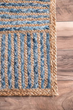 Load image into Gallery viewer, Braided Natural Denim with Collection Hand Woven Area Rug