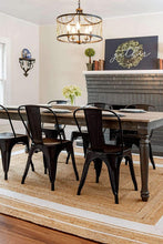 Load image into Gallery viewer, Braided Natural Jute With White Cotton Area Rug