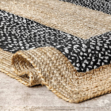 Load image into Gallery viewer, Braided Natural Jute With Cotton Area Rug