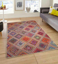Load image into Gallery viewer, Braided Natural Multicolor geometric jute hand-woven Area Rug