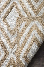 Load image into Gallery viewer, Braided Natural White geometric jute hand-woven Area Rug