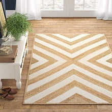 Load image into Gallery viewer, Braided Natural White Geometric Jute hand-woven Area Rug/carpet