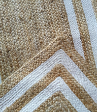 Load image into Gallery viewer, Braided Natural Jute & White cotton Bedside Runner