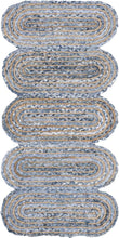 Load image into Gallery viewer, Braided Natural Jute with Denim Bed-side Runner