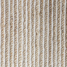 Load image into Gallery viewer, Natural Jute with White cotton Classic Hand Woven Area Rug