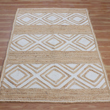 Load image into Gallery viewer, Braided Natural  Cotton Diamond Design Area carpet