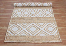 Load image into Gallery viewer, Braided Natural  Cotton Diamond Design Area carpet