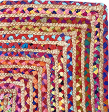 Load image into Gallery viewer, Braided Natural Jute & Multi Cotton Bedside Runner