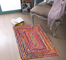 Load image into Gallery viewer, Braided Natural Jute & Multi Cotton 2 feet x 3 feet - Door Mat