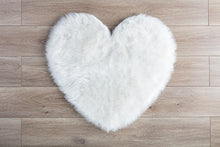 Load image into Gallery viewer, White Heart Faux Fur Rug, Luxury Fluffy Area Rug - 80x80 cm