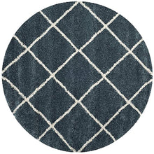 Load image into Gallery viewer, Premium Soft Modern Round Shaggy Rug - Grey with Ivory