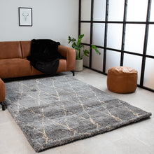 Load image into Gallery viewer, Silver With Ivory Plain Premium Micro Shag Rug