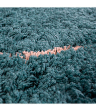 Load image into Gallery viewer, Turquoise With Ivory Plain Premium Micro Shag Rug