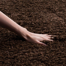 Load image into Gallery viewer, Coffee Plain - Premium Round Shaggy Rug
